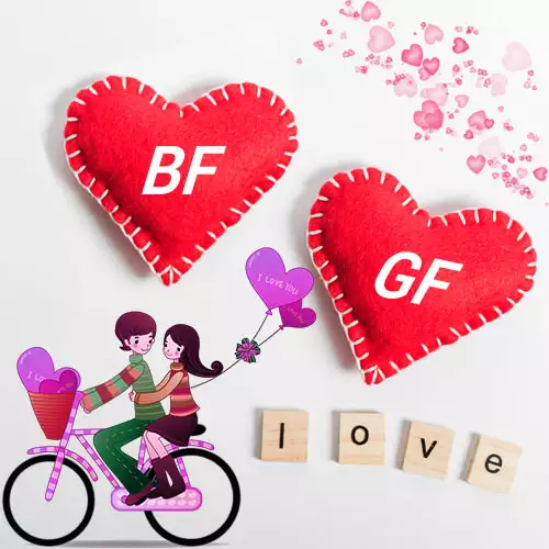 Write Name On BF And GF Alphabet for Couple Images